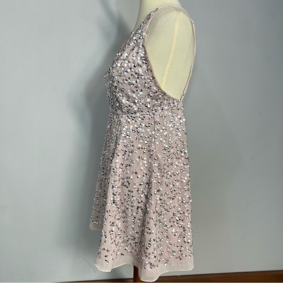 ASOS sequin pink pastel mini dress A-line prom party special occasion birthday - Picture 10 of 15